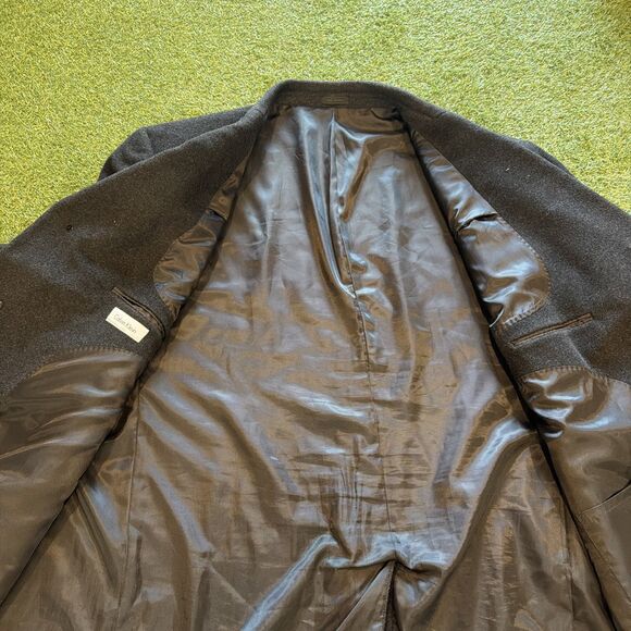 Calvin Klein Men Black Wool Cashmere 3 Button Overcoat Sz 60R Pacific 51711 - Picture 12 of 16